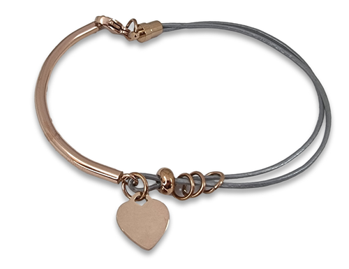 Rose Gold Grey Rope Bracelet