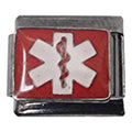Medic Alert Titanium Grey Base 9mm Charm