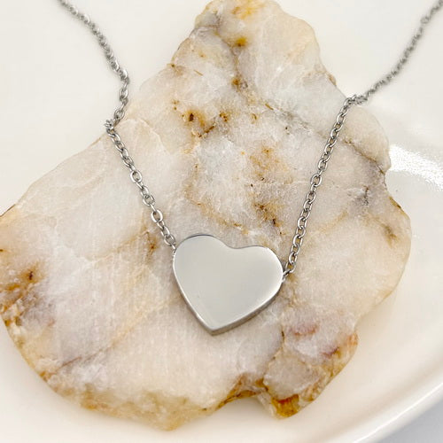Photo Engraved Heart Necklace
