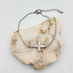 Personalized Dainty Cross Bracelet