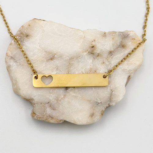 Heart Bar Teacher Necklace