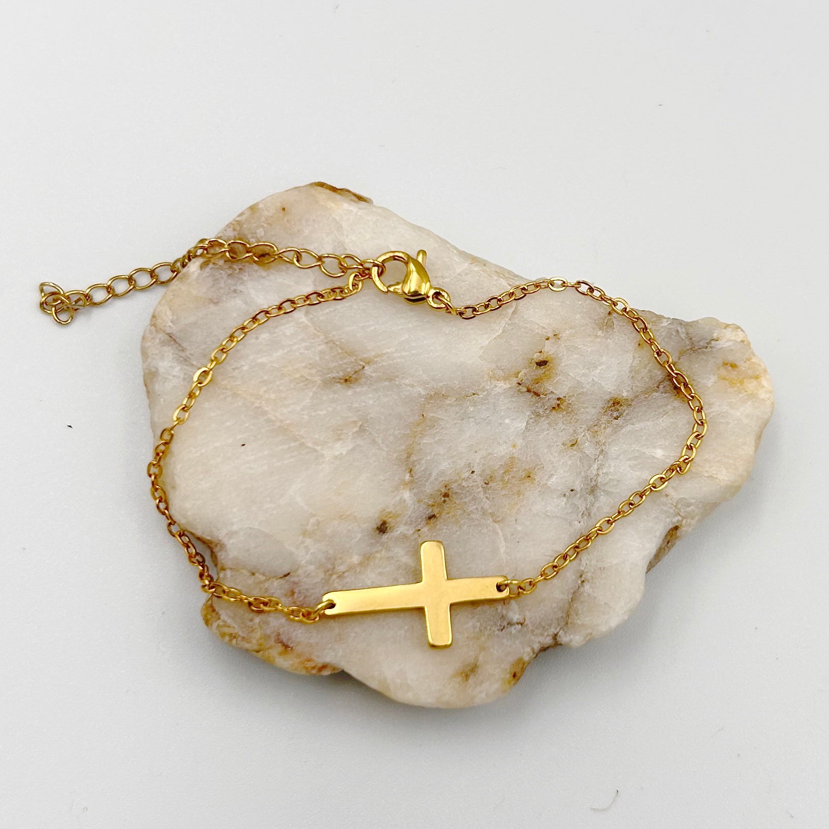 Personalized Dainty Cross Bracelet