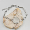 Photo Engraved Disc Paperclip Bangle