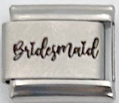 9mm Laser Italian Charm - Bridesmaid