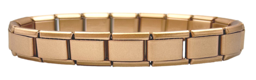 9mm Matte Metallic Rose Gold Italian Charm Starter Bracelet