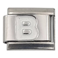 9mm White Letter B Charm