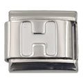 9mm White Letter H Charm