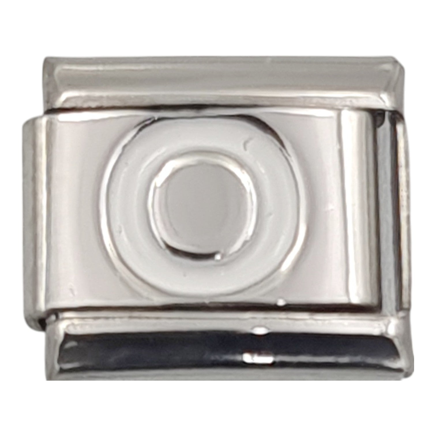 9mm White Letter O Charm