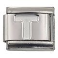 9mm White Letter T Charm