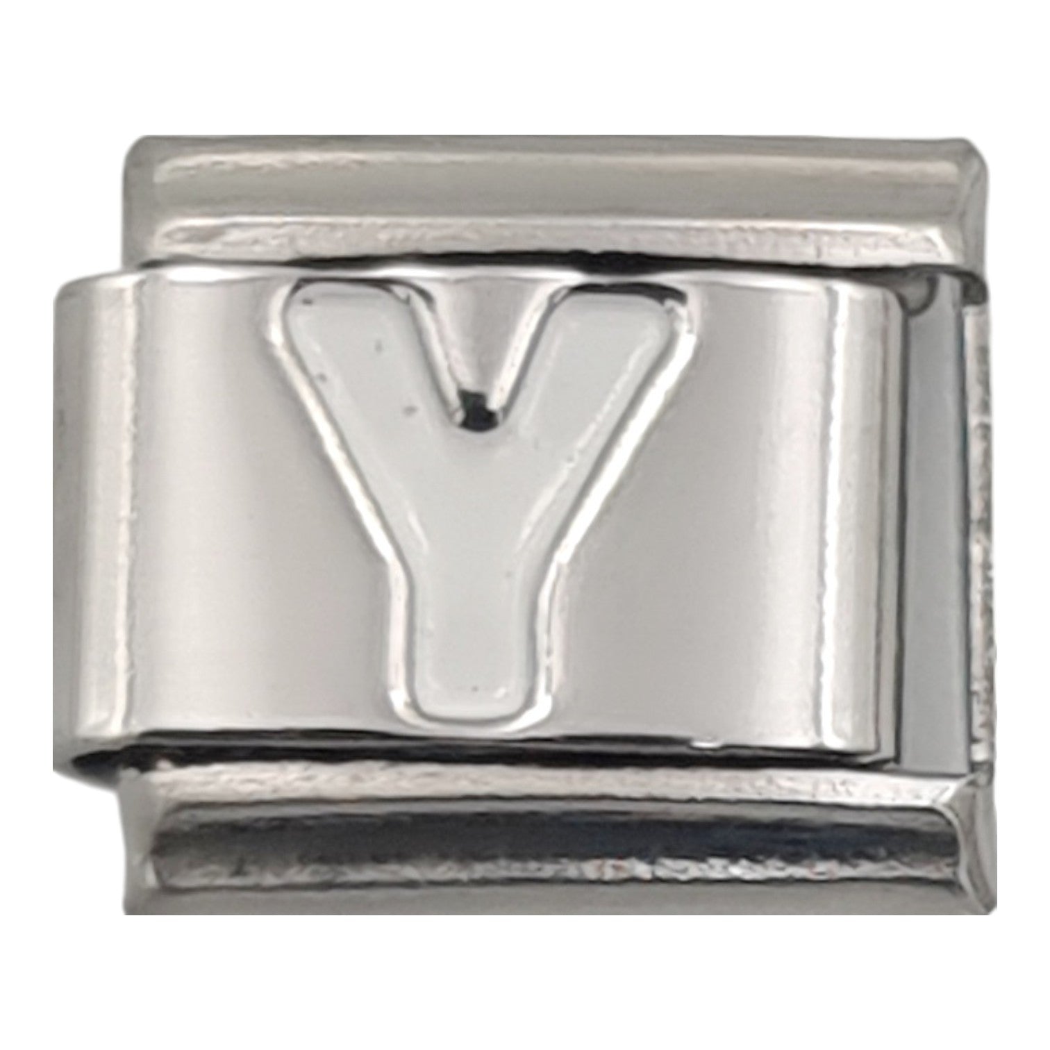 9mm White Letter Y Charm