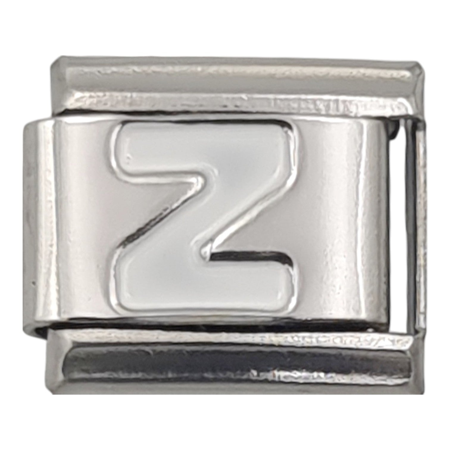 9mm White Letter Z Charm