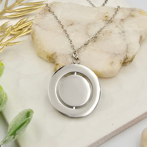 Custom Engraved Spinning Disc Pendant