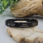 9mm Medical Alert Engraved Bracelet - Black