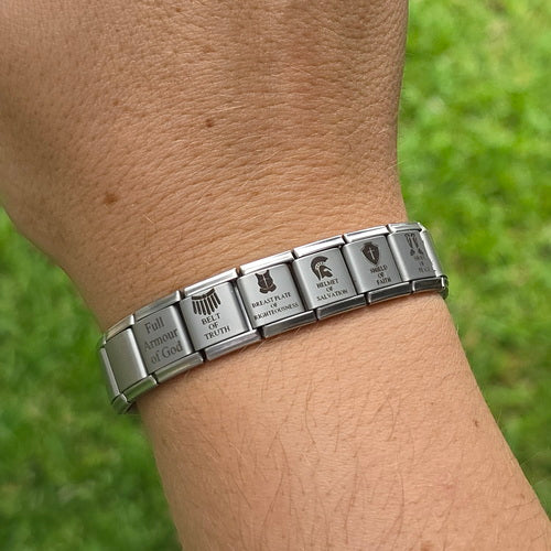 13mm Italian Charm Bracelet - Armour of God