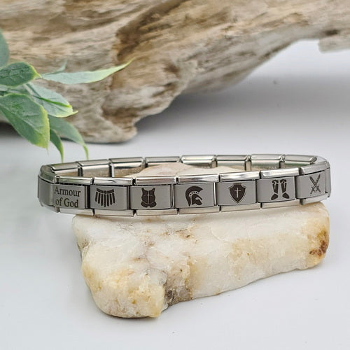 9mm Italian Charm Bracelet - Armour of God