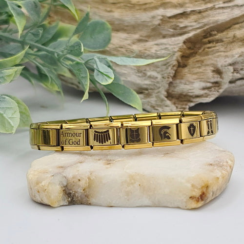 9mm Italian Charm Bracelet - Armour of God