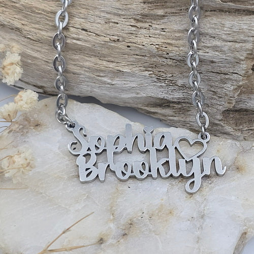 Custom Names Necklace with Heart