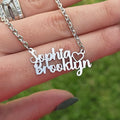 Custom Names Necklace with Heart