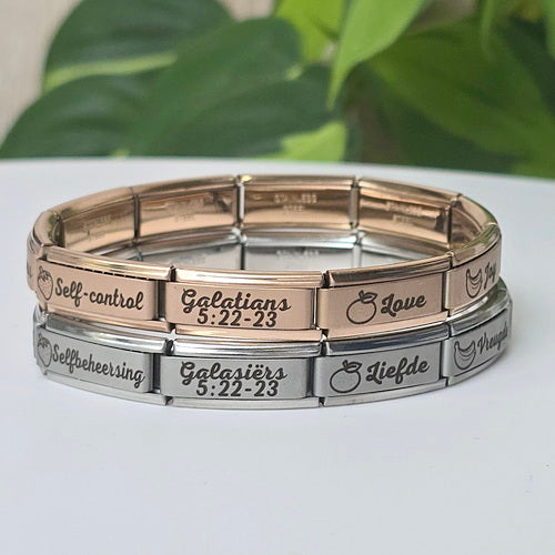 9mm Italian Charm Bracelet - Fruits of the Spirit