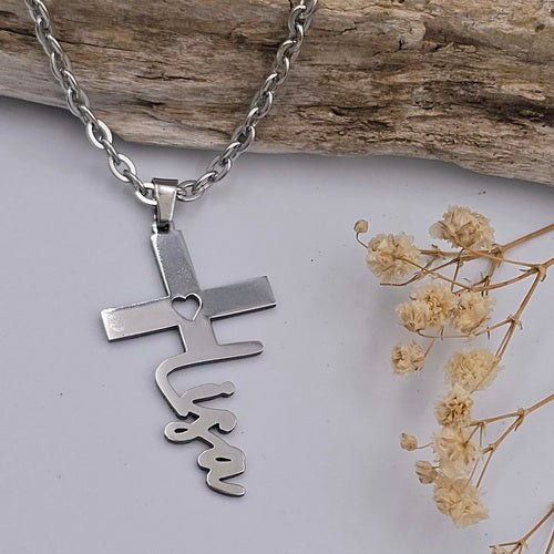 Custom Name Cross Necklace