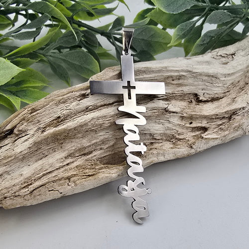 Custom Cross Name Necklace