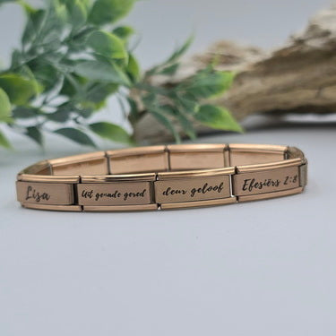 9mm Personalized Scripture Italian Charm Bracelet Ephesians 2:8