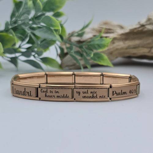 9mm Personalized Scripture Italian Charm Bracelet Psalm 46:5