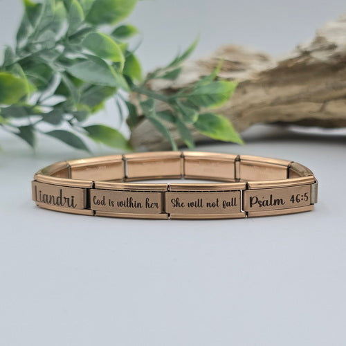 9mm Personalized Scripture Italian Charm Bracelet Psalm 46:5
