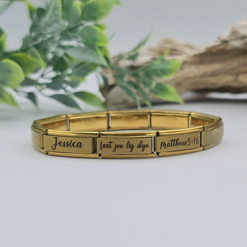 9mm Personalized Scripture Italian Charm Bracelet Matthew 5:16