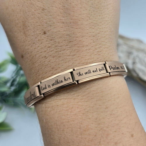 9mm Personalized Scripture Italian Charm Bracelet Psalm 46:5