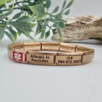9mm Medical Alert Charm Superlink Bracelet - Matte Rose Gold