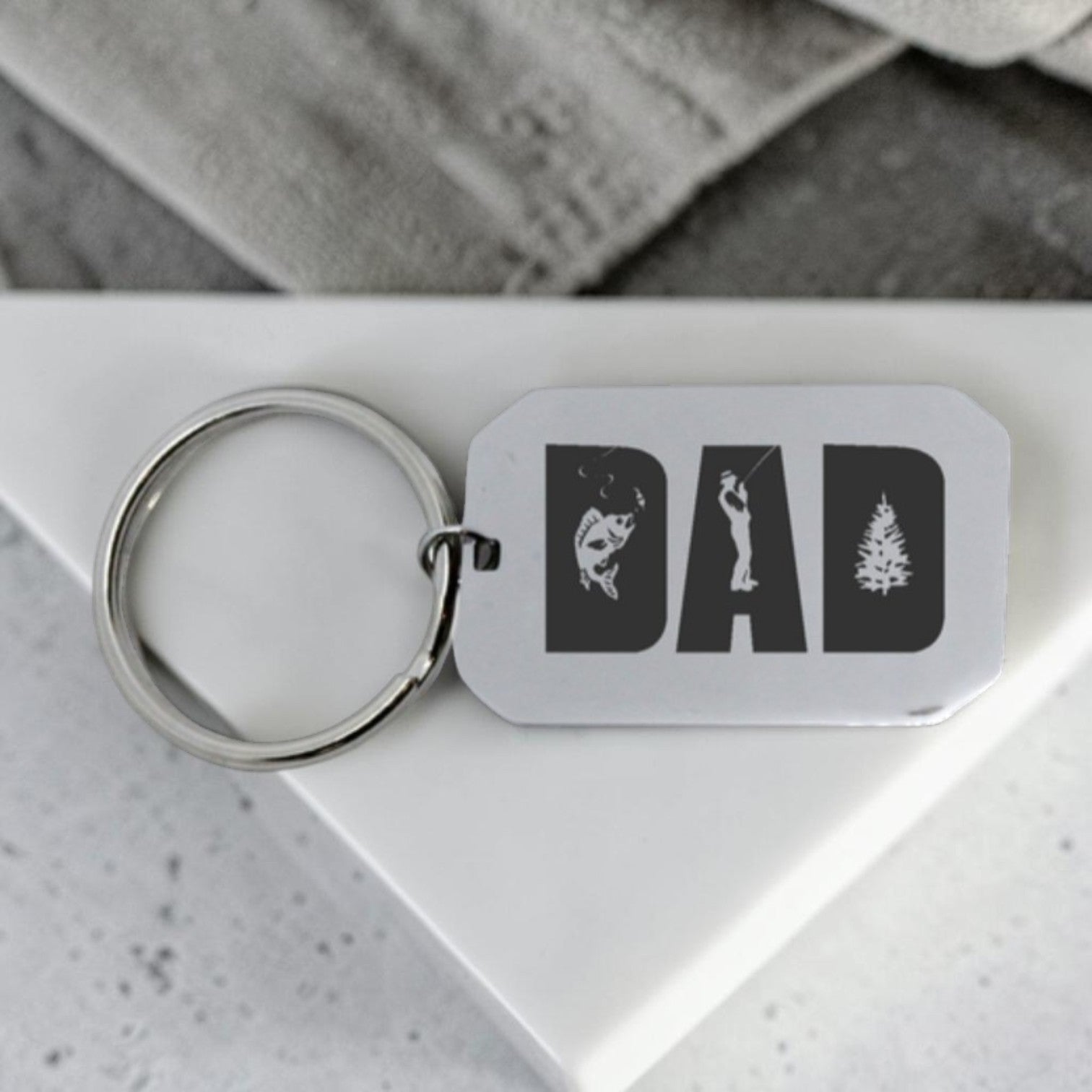 DAD Fishing Engraved Keyring