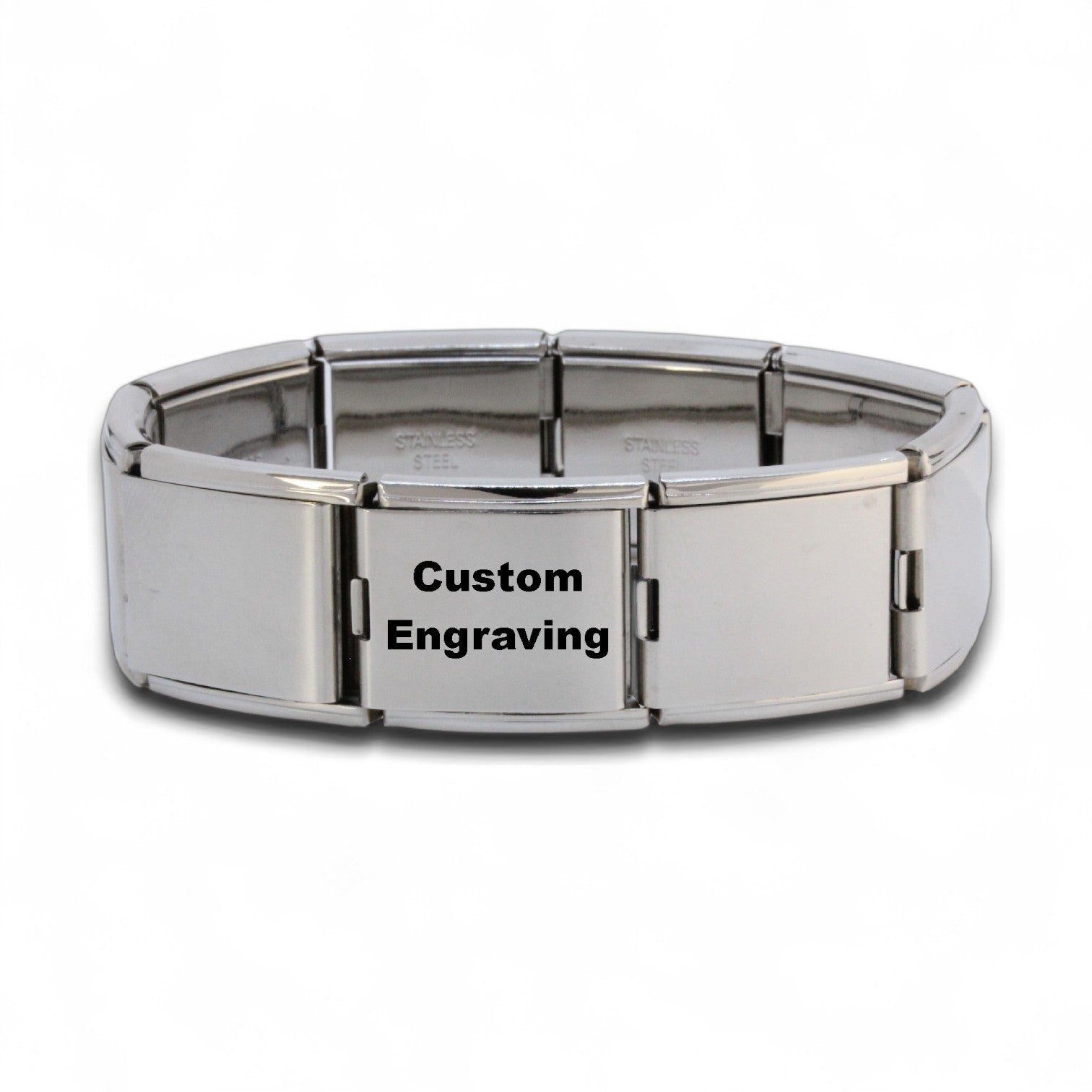 Megalink Engraved Italian Charm Bracelet