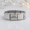 Megalink Engraved Italian Charm Bracelet