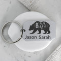 Papa Bear Personalized Engraved Keyring