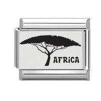 9mm Laser Engraved Charm - Africa