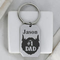 #1 Dad Personalized Engraved Keyring