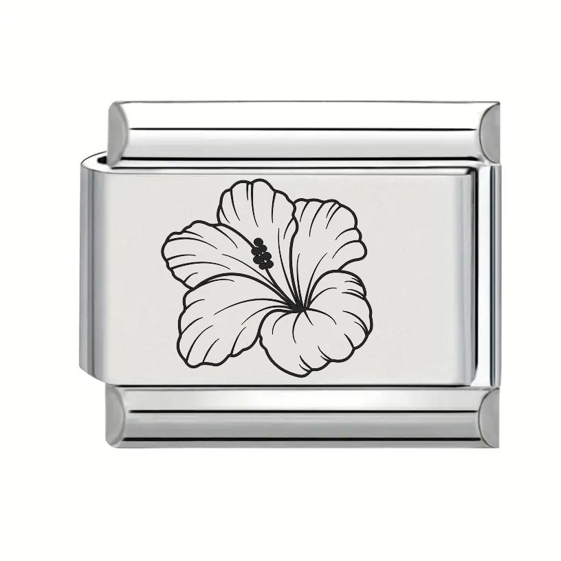 9mm Laser Engraved Charm - Flower 3