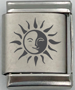 13mm Laser Engraved Charm - Sun