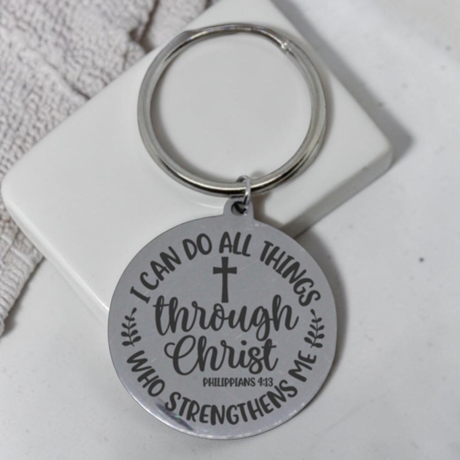 Engraved Personalized Scripture Keyring