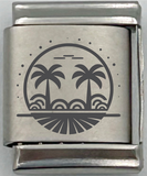 13mm Laser Engraved Charm - Palm Trees