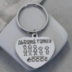 Stick Family Custom Engraved Keyring