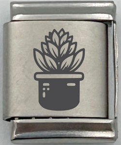 13mm Laser Engraved Charm - Succulent