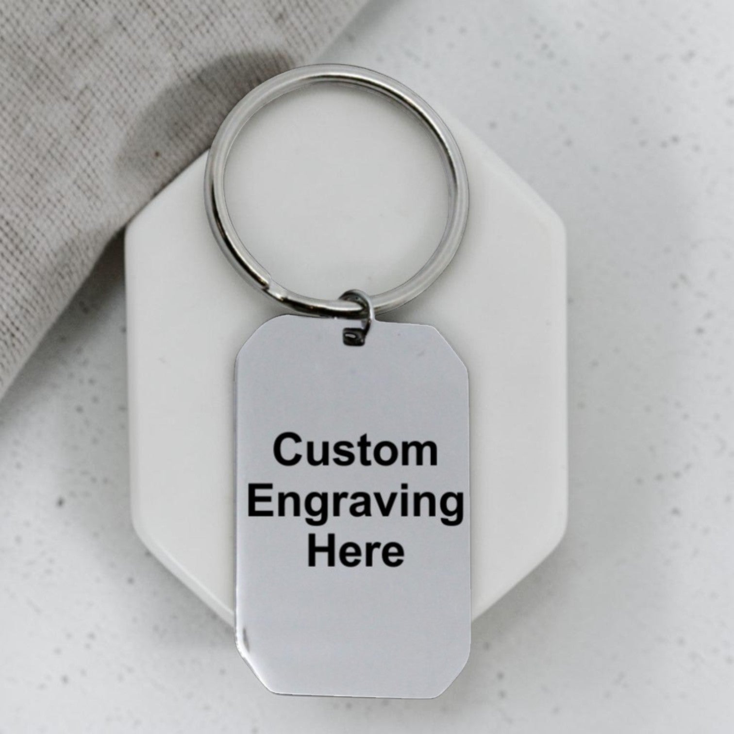 Custom Engraved Dog Tag Keyring
