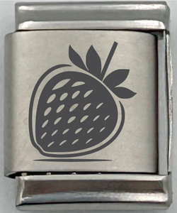 13mm Laser Engraved Charm - Strawberry