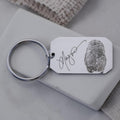 Engraved Fingerprint Dog Tag Keyring