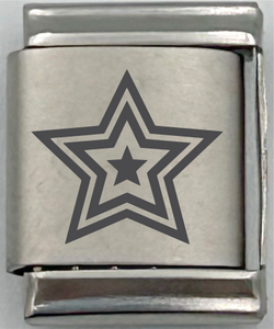 13mm Laser Engraved Charm - Star