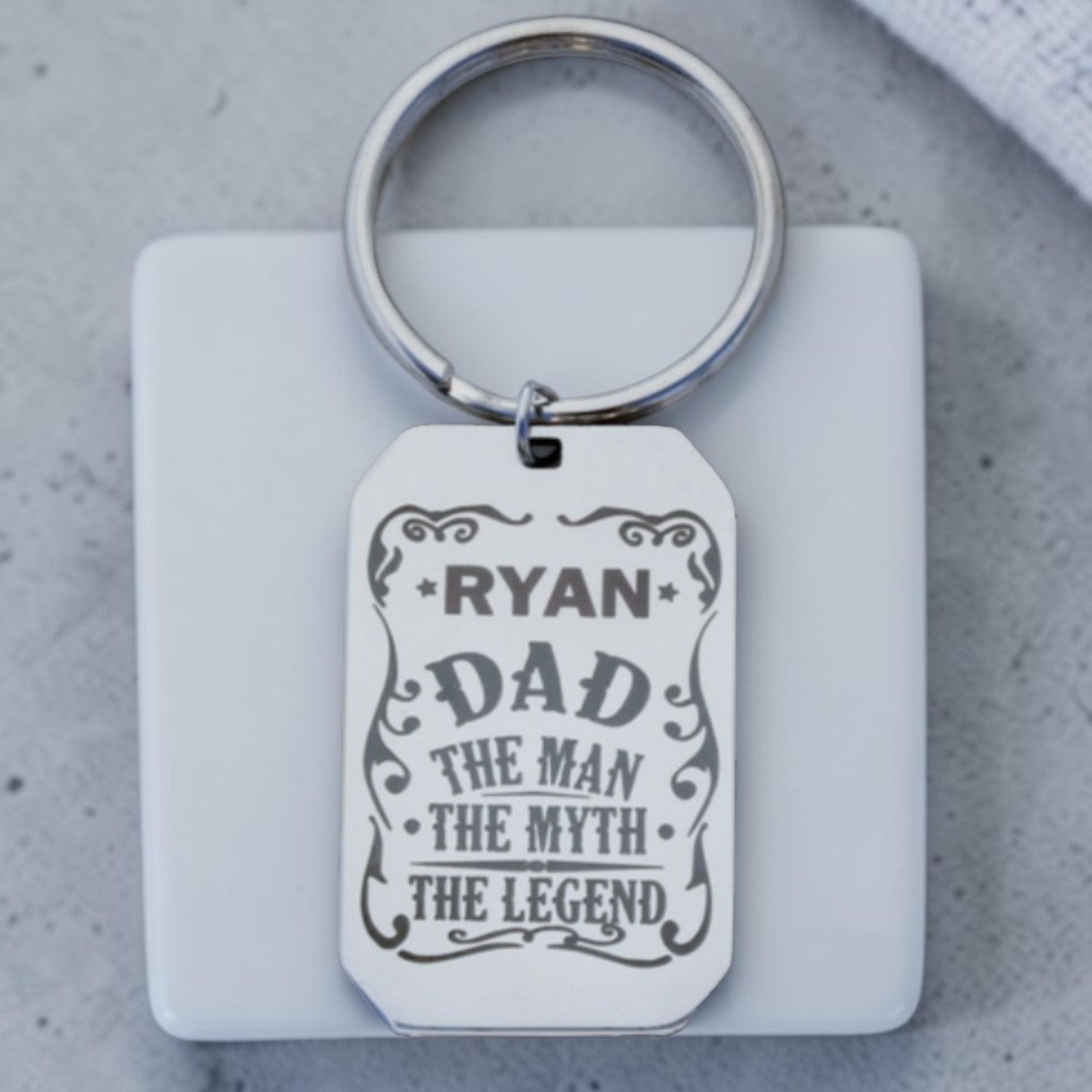 Engraved Personalized Dog Tag Keyring
