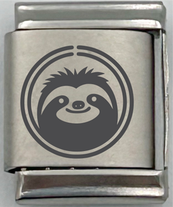 13mm Laser Engraved Charm - Sloth