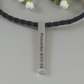Custom Engraved Bar Pendant and Cord Necklace
